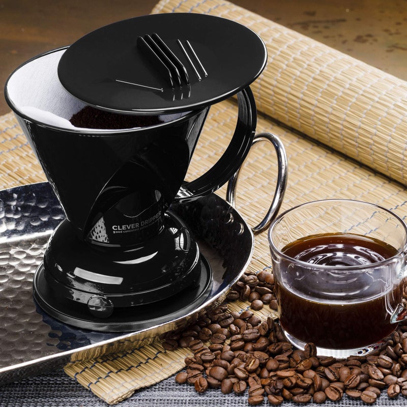 Clever Coffee Dripper and Filters, Large 18 oz (Black)| Barista's Choice| Safe BPA Free Plastic|Includes 100 Filters - Image 4